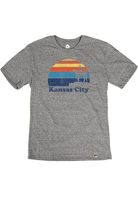 Rally Kansas City Grey Sunset Icon Short Sleeve Fashion T Shirt