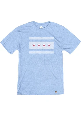 Rally Chicago Light Blue Flag Short Sleeve Fashion T Shirt