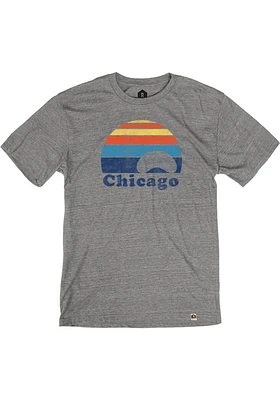 Rally Chicago Grey Sunset Icon Short Sleeve Fashion T Shirt