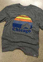 Rally Chicago Grey Sunset Icon Short Sleeve Fashion T Shirt