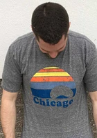 Rally Chicago Grey Sunset Icon Short Sleeve Fashion T Shirt