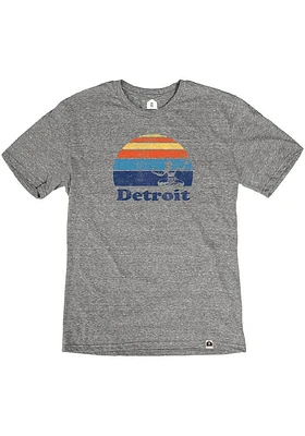 Rally Detroit Grey Sunset Icon Short Sleeve Fashion T Shirt