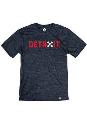 Rally Detroit Navy Blue Crossing Pistons Short Sleeve Fashion T Shirt