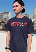 Rally Detroit Navy Blue Crossing Pistons Short Sleeve Fashion T Shirt