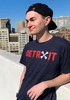Rally Detroit Navy Blue Crossing Pistons Short Sleeve Fashion T Shirt
