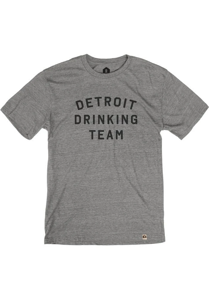 Rally Detroit Grey Drinking Team Short Sleeve Fashion T Shirt