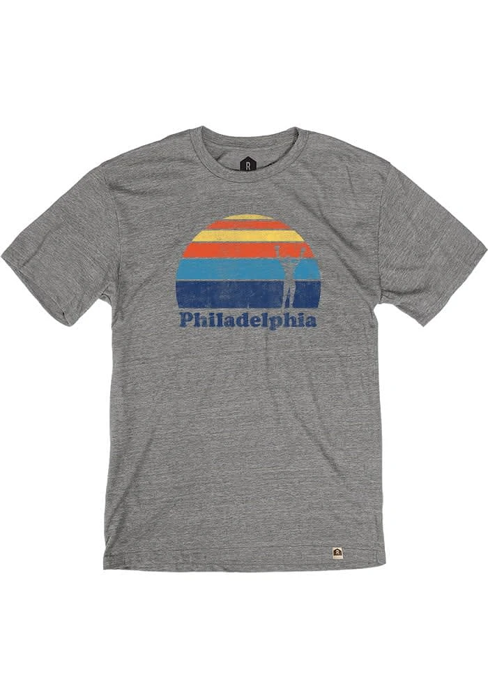 Rally Philadelphia Grey Sunset Icon Short Sleeve Fashion T Shirt