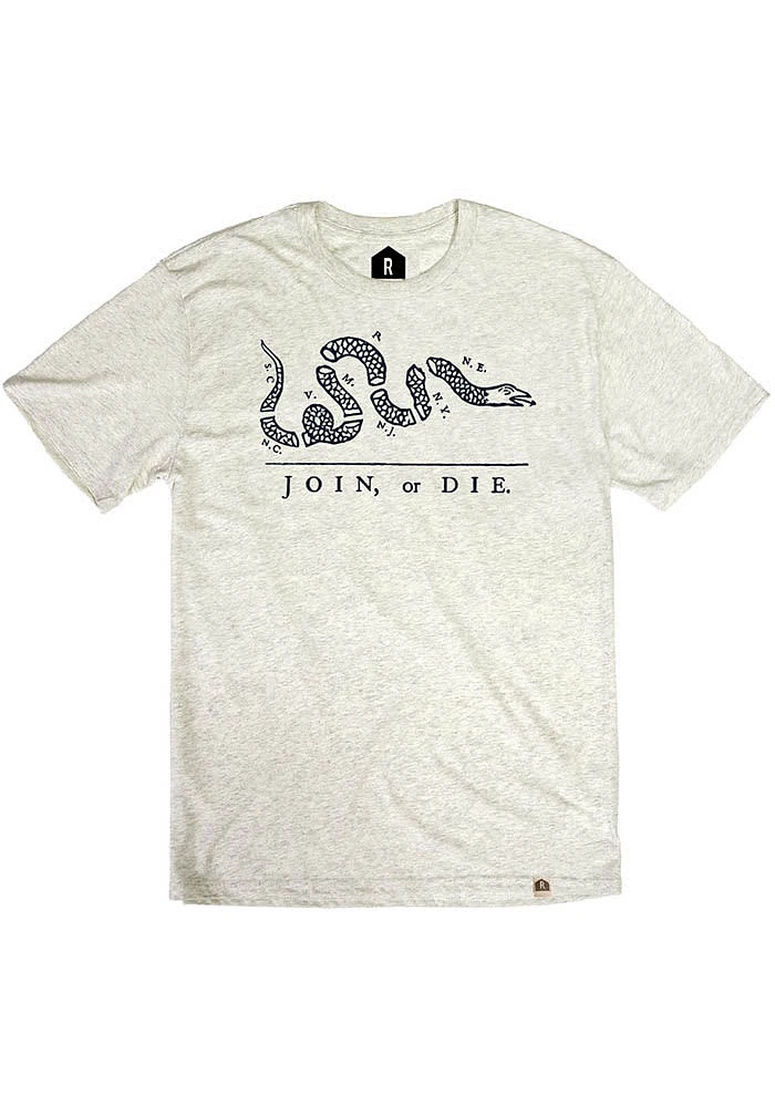 Rally Philadelphia Oatmeal Join or Die Short Sleeve Fashion T Shirt