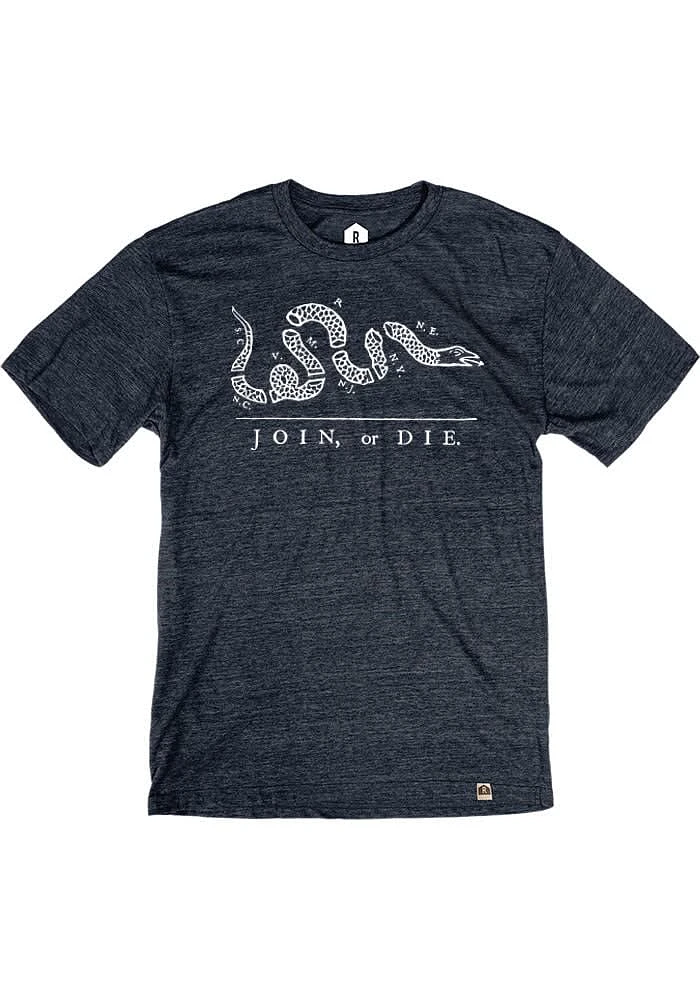 Rally Philadelphia Navy Blue Join or Die Short Sleeve Fashion T Shirt