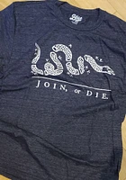 Rally Philadelphia Navy Blue Join or Die Short Sleeve Fashion T Shirt