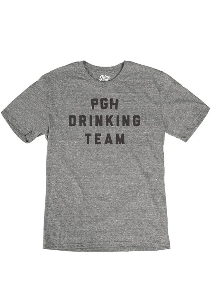 Rally Pittsburgh Grey PGH Drinking Team Short Sleeve Fashion T Shirt