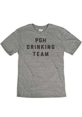 Rally Pittsburgh Grey PGH Drinking Team Short Sleeve Fashion T Shirt