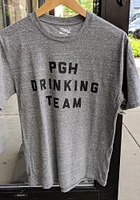 Rally Pittsburgh Grey PGH Drinking Team Short Sleeve Fashion T Shirt
