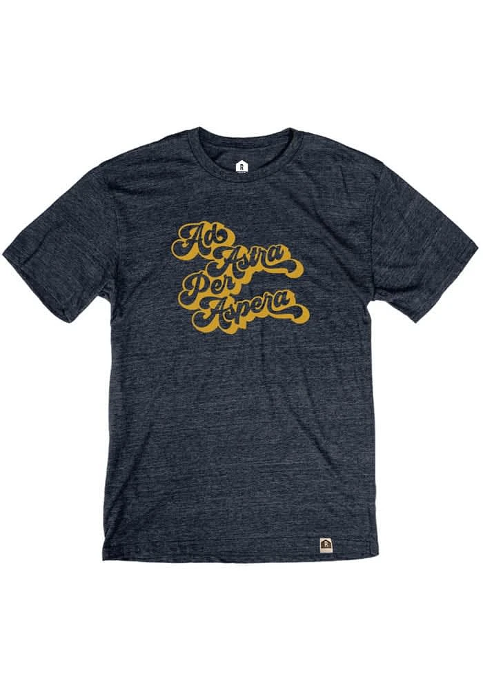 Rally Kansas Navy Blue Ad Astra Short Sleeve Fashion T Shirt