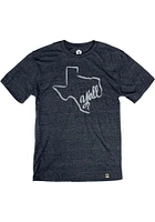 Rally Texas Navy Blue Yall State Shape Short Sleeve Fashion T Shirt
