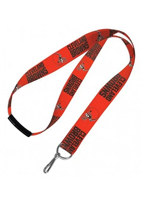 Cleveland Browns Script Team Logo Lanyard - Orange