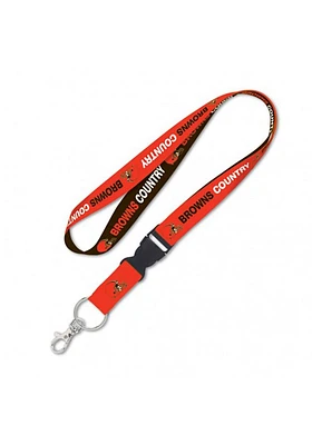Cleveland Browns Wordmark Slogan Lanyard - Orange