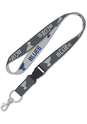 St Louis Blues Charcoal Lanyard - Grey