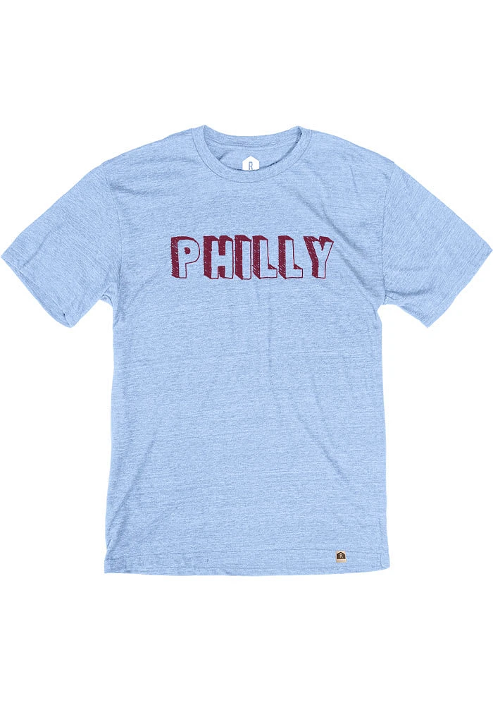 Rally Philadelphia Light Blue Block Short Sleeve Fashion T Shirt