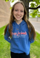 Kansas Jayhawks Womens Blue Cassie High Jinks Cropped Hooded Sweatshirt