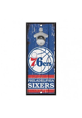 Philadelphia 76ers 5X11 Bottle Opener Sign - Blue