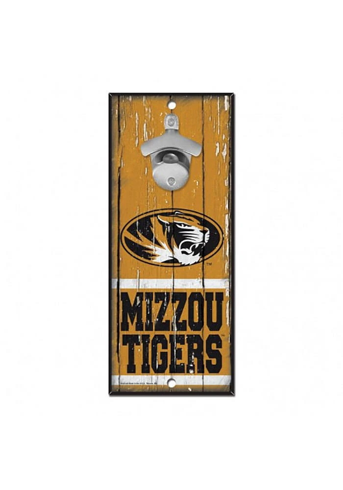 Missouri Tigers 5X11 Bottle Opener Sign - Black