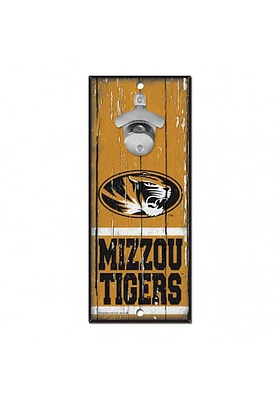 Missouri Tigers 5X11 Bottle Opener Sign - Black