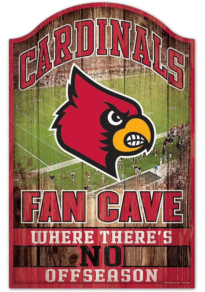 Louisville Cardinals 11x17 Fan Cave Sign - Red