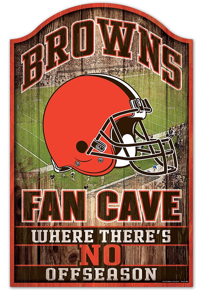 Cleveland Browns 11x17 Fan Cave Sign - Brown