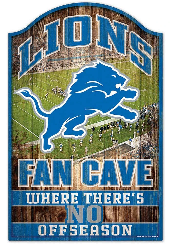 Detroit Lions 11x17 Fan Cave Sign -