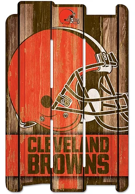 Cleveland Browns 11x17 Vertical Plank Sign - Orange