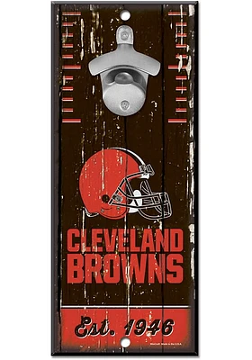 Cleveland Browns 5X11 Bottle Opener Sign - Orange