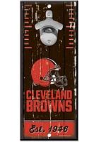 Cleveland Browns 5X11 Bottle Opener Sign - Orange