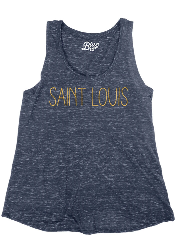 St Louis Womens Navy Blue Wordmark Tank Top
