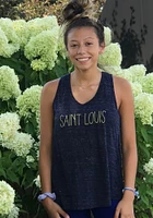 St Louis Womens Navy Blue Wordmark Tank Top