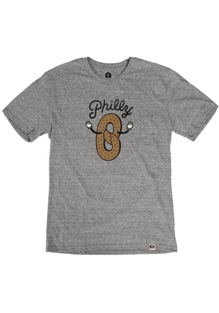 Rally Philadelphia Grey Pretzel Short Sleeve Fashion T Shirt