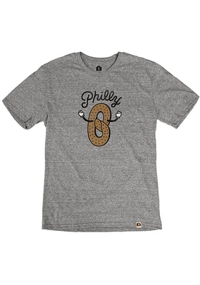 Rally Philadelphia Grey Pretzel Short Sleeve Fashion T Shirt