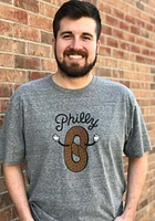 Rally Philadelphia Grey Pretzel Short Sleeve Fashion T Shirt
