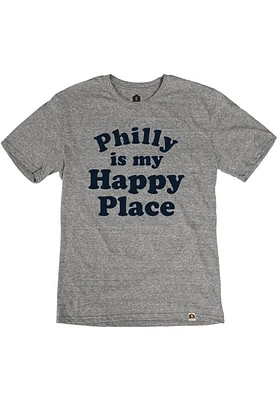 Rally Philadelphia Grey Happy Place Short Sleeve Fashion T Shirt