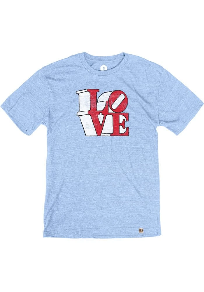 Rally Philadelphia Light Blue Love Short Sleeve Fashion T Shirt