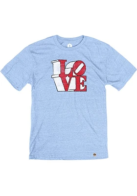 Rally Philadelphia Light Blue Love Short Sleeve Fashion T Shirt