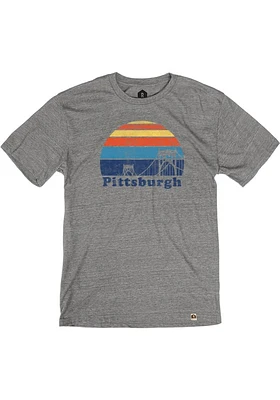 Rally Pittsburgh Grey Sunset Icon Short Sleeve Fashion T Shirt