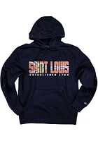 St Louis Mens Navy Blue Wordmark Flag Long Sleeve Hoodie