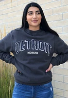 Detroit Mens Navy Blue Wordmark Long Sleeve Crew Sweatshirt