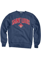 St Louis Mens Navy Blue Wordmark Long Sleeve Crew Sweatshirt