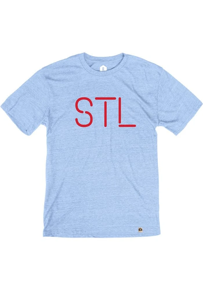 Rally St Louis Light Blue STL Short Sleeve Fashion T Shirt