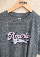 Rally Americana Grey America 1776 Short Sleeve Fashion T Shirt