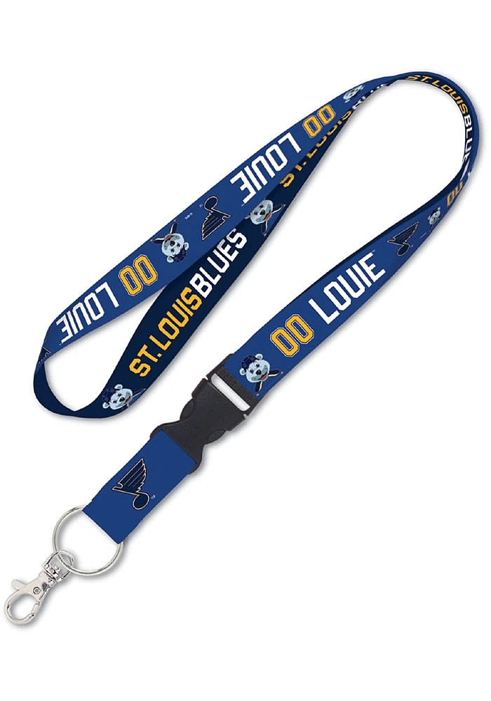 Louie St Louis Blues Team Mascot 2-Sided 1 Inch Lanyard