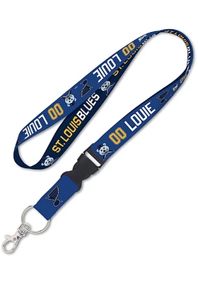 Louie St Louis Blues Team Mascot 2-Sided 1 Inch Lanyard