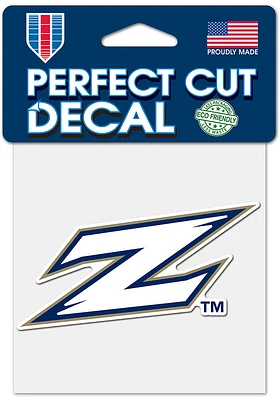 Akron Zips 4x4 inch Auto Decal - Blue